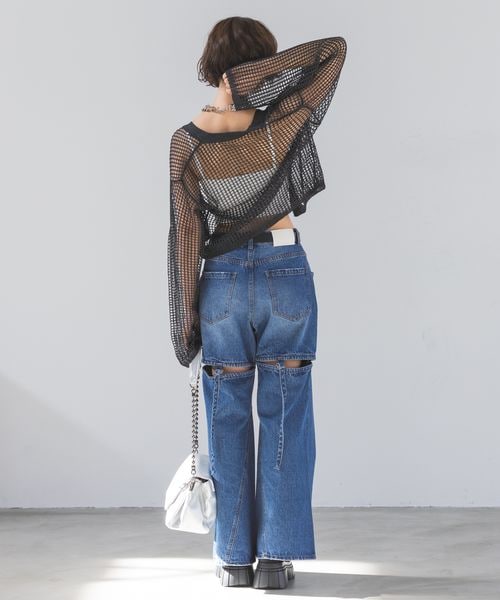 PAGEBOY（ページボーイ）の「ZIPメッシュカーディガン（トップス・オフホワイト05/ブラック09/グレー15/コーラルピンク23・F）」の19枚目の写真