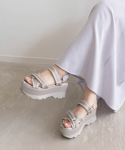 RANDA（ランダ）の「2WAY トワルドゥジュイ リボンスポーツサンダル