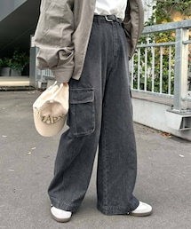 CIAOPANIC TYPY | 【UNISEX】ワイドデニムカーゴパンツ(カーゴパンツ)