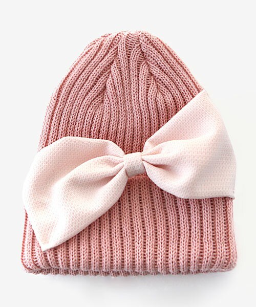 DHOLIC（ディーホリック）の「パステルカラービッグリボンニット帽（ニットキャップ/ビーニー・レディース・ホワイトアイボリー/ピンク/ライトパープル/ミント/イエロー/ネイビー・ONE）」の6枚目の写真