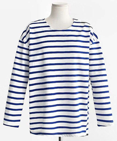 DHOLIC（ディーホリック）の「ボーダー柄ロングスリーブTシャツ（Tシャツ/カットソー・レディース・ブラック/グレー/ネイビー/ディープブルー・FREE）」の4枚目の写真