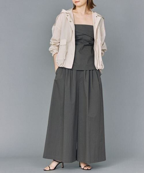 BABYLONE（バビロン）の「コットンナイロンフレアワイドパンツ（パンツ・レディース・チャコール18/クリーム62・36/38）」の10枚目の写真