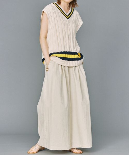 BABYLONE（バビロン）の「コットンナイロンフレアワイドパンツ（パンツ・レディース・チャコール18/クリーム62・36/38）」の3枚目の写真