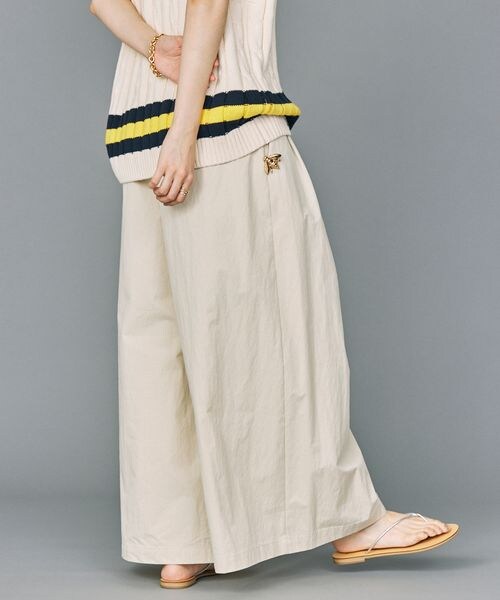 BABYLONE（バビロン）の「コットンナイロンフレアワイドパンツ（パンツ・レディース・チャコール18/クリーム62・36/38）」の8枚目の写真