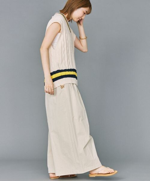 BABYLONE（バビロン）の「コットンナイロンフレアワイドパンツ（パンツ・レディース・チャコール18/クリーム62・36/38）」の4枚目の写真