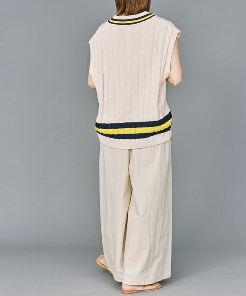 BABYLONE（バビロン）の「コットンナイロンフレアワイドパンツ（パンツ・レディース・チャコール18/クリーム62・36/38）」の5枚目の写真