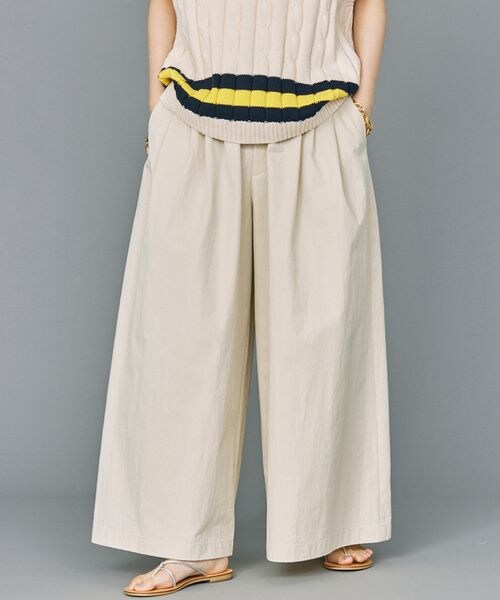 BABYLONE（バビロン）の「コットンナイロンフレアワイドパンツ（パンツ・レディース・チャコール18/クリーム62・36/38）」の2枚目の写真