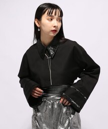 HARE（ハレ）の「メタリックキリカエショートシャツ（トップス）」