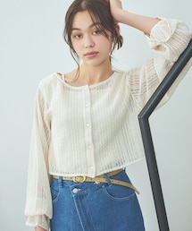 mysty woman（ミスティウーマン）の「ラッセルレースアンサンブルロングスリーブ（トップス）」