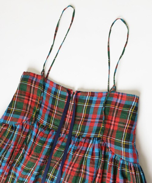 ワンピース HOLIDAY CHECK LINEN VOLUME STRAP DRESS HOLIDAY（ホリデイ）の「CHECK LINEN VOLUME STRAP DRESS