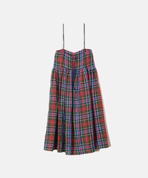 ワンピース HOLIDAY CHECK LINEN VOLUME STRAP DRESS 20240202021356823_215.jpg