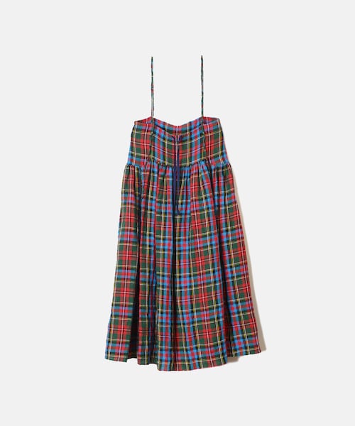 HOLIDAY（ホリデイ）の「CHECK LINEN VOLUME STRAP DRESS（）」 - WEAR