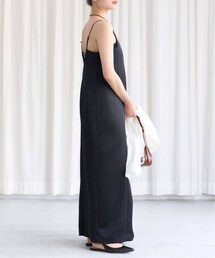 IENA ダブルサテンキャミワンピース　34 IENA ダブルサテン キャミワンピース ブラック 34 イエナ IENA