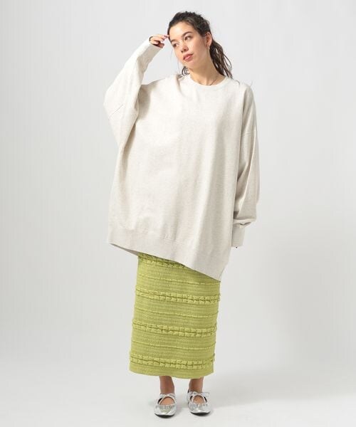 BAYFLOW(ベイフロー)の「≪予約≫ジャガードカットナロースカート(スカート・ナチュラル51/モカ59/ライム71・F)」の10枚目の写真