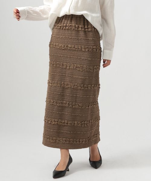 BAYFLOW(ベイフロー)の「≪予約≫ジャガードカットナロースカート(スカート・ナチュラル51/モカ59/ライム71・F)」の8枚目の写真