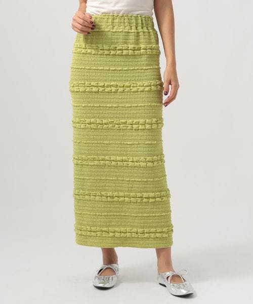 BAYFLOW(ベイフロー)の「≪予約≫ジャガードカットナロースカート(スカート・ナチュラル51/モカ59/ライム71・F)」の3枚目の写真