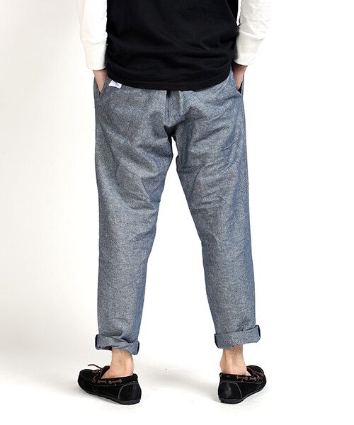 FREAK'S STORE(フリークスストア)の「リネンシャンブレータックパンツ(パンツ・メンズ・オフホワイト/ネイビー/ボーダー/ストライプ・S/M/L)」の5枚目の写真