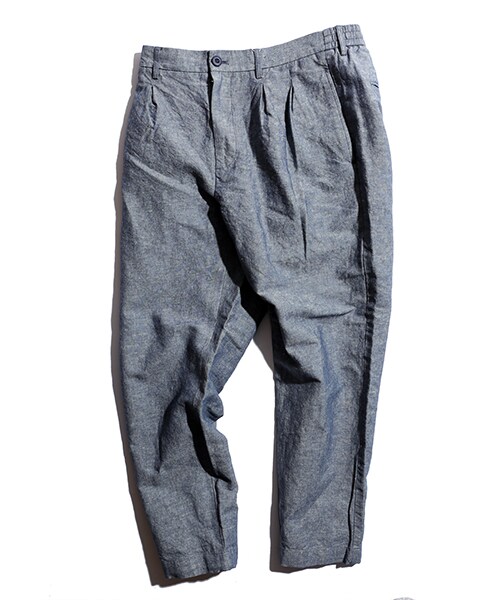 FREAK'S STORE(フリークスストア)の「リネンシャンブレータックパンツ(パンツ・メンズ・オフホワイト/ネイビー/ボーダー/ストライプ・S/M/L)」の6枚目の写真