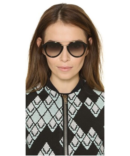 PRADA（プラダ）の「Prada Aviator Sunglasses（サングラス・レディース・Black/Black・One Size）」の6枚目の写真