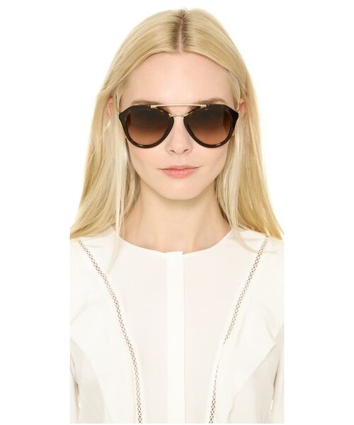PRADA（プラダ）の「Prada Aviator Sunglasses（サングラス・レディース・Black/Black・One Size）」の2枚目の写真