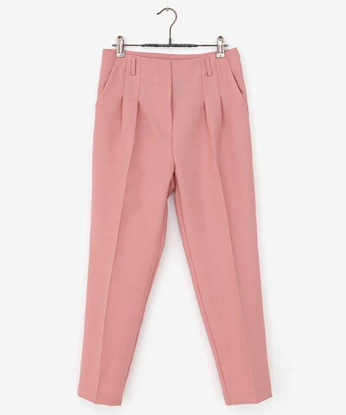 DHOLIC（ディーホリック）の「3colorsハイウエストタックパンツ（その他パンツ・レディース・ホワイト/サーモンピンク/ブラック・S/M）」の3枚目の写真