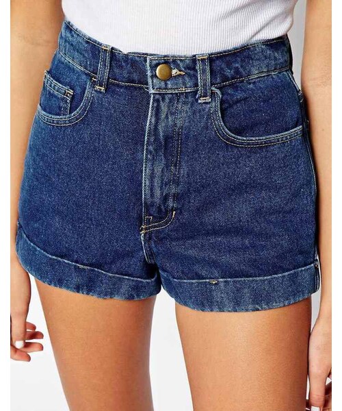 American Apparel（アメリカンアパレル）の「American Apparel High-Waist Short（その他パンツ・レディース・darkwash・W29/W30/W31/W26/W27/W28）」の2枚目の写真