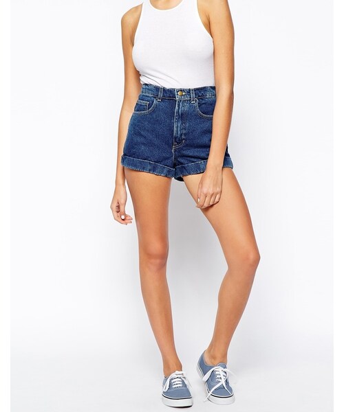 American Apparel（アメリカンアパレル）の「American Apparel High-Waist Short（その他パンツ・レディース・darkwash・W29/W30/W31/W26/W27/W28）」の3枚目の写真