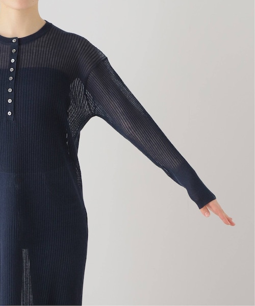 【タグ付き】Spick＆Span シアーヘンリーネックニットワンピース シアーヘンリーネックニットワンピース（ワンピース）｜Spick