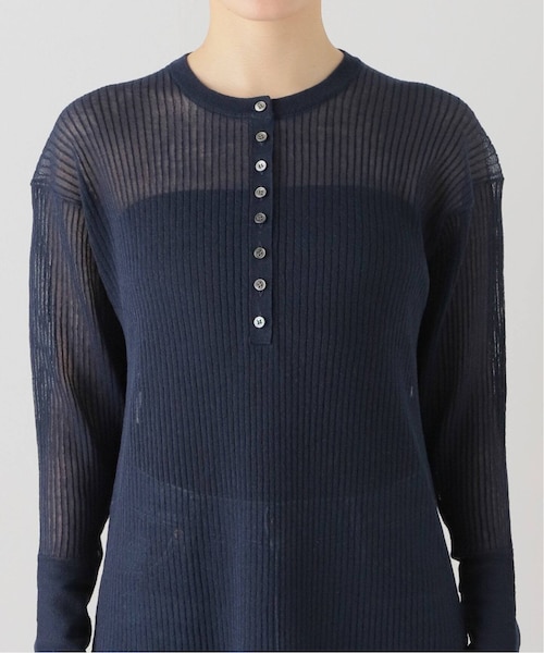 【タグ付き】Spick＆Span シアーヘンリーネックニットワンピース シアーヘンリーネックニットワンピース（ワンピース）｜Spick