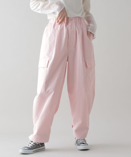 studio CLIP（スタディオクリップ）の「《natural by clip》コンパクトチノカーゴパンツ（パンツ・ピンク(WEB限定)/オフホワイト11/ブラック19/カーキ78・F）」の6枚目の写真