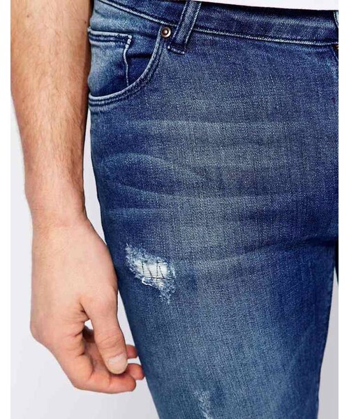 asos(エイソス)の「ASOS Extreme Super Skinny Jeans With Rip and Repair(デニムパンツ・メンズ・blue・W34 L34/W34 L32/W38 L34/W32 L32/W34 L30/W26 L32/W32 L34/W30 L30/W26 L30/W36 L32/W38 L32/W30 L34/W32 L30/W28 L32/W30 L32/W36 L34)」の3枚目の写真