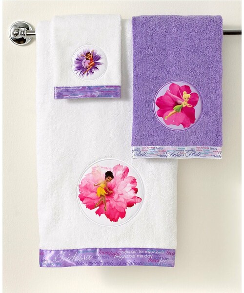 Disney ディズニー の Disney Bath Towels Fairies Rosey 12 Square Washcloth バス トイレグッズ Wear