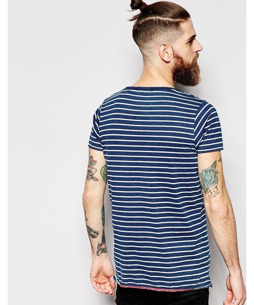 SCOTCH & SODA（スコッチ アンド ソーダ）の「Scotch & Soda T-Shirt with Stripe（Tシャツ/カットソー・メンズ・blue・S-Chest 36-38"/M-Chest 38-40"/L-Chest 40-42"/XL-Chest 42-44"/XXL-Chest 44-46"）」の3枚目の写真