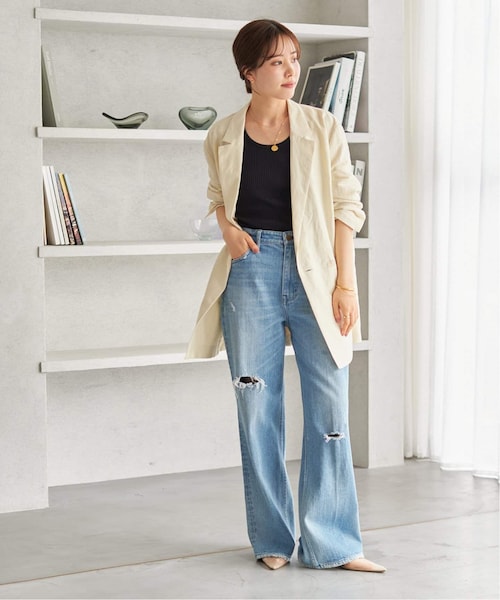 美品】plage VIS/LINEN DB ジャケット / グレー