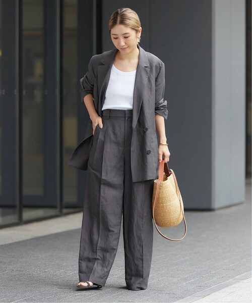【美品】plage VIS/LINEN DB ジャケット / グレー plage（プラージュ）の「《予約》VIS/LINEN DB ジャケット