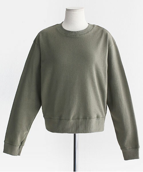 DHOLIC（ディーホリック）の「5colorsコットンスウェットトップス（Tシャツ/カットソー・レディース・ピンク/カーキ/ホワイトアイボリー/ブラック/グレー・ONE SIZE）」の5枚目の写真