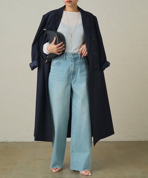 LOUNGEDRESS（ラウンジドレス）の「TRチェスターコート（チェスターコート・レディース・グレー/ネイビー・F）」の2枚目の写真