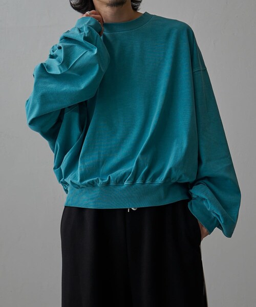 Lui's（ルイス）の「ピグメントルーズフィットL/Sカットソー（Tシャツ/カットソー・メンズ・チャコールグレー/ブルー/オフホワイト/オレンジ・F）」の3枚目の写真