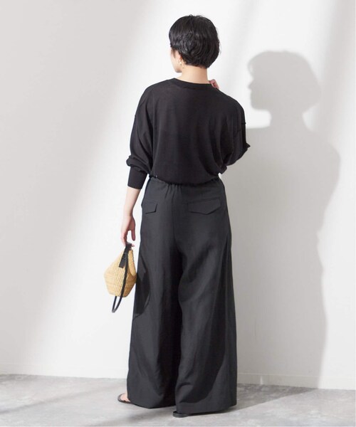 journal standard L'essage（ジャーナルスタンダードレサージュ）の「《予約》ライトオックスワイドパンツ（パンツ・ブラック/(001)/36/在庫あり/38）」の6枚目の写真