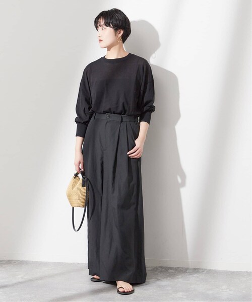 journal standard L'essage（ジャーナルスタンダードレサージュ）の「《予約》ライトオックスワイドパンツ（パンツ・ブラック/(001)/36/在庫あり/38）」の4枚目の写真