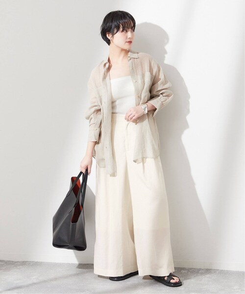 journal standard L'essage（ジャーナルスタンダードレサージュ）の「《予約》ライトオックスワイドパンツ（パンツ・ブラック/(001)/36/在庫あり/38）」の11枚目の写真