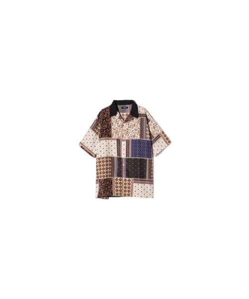 GB0224/SH08 : Patchwork Scarf Shirt / パッチワークスカーフシャツ