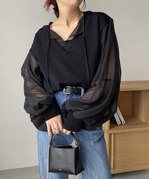 CAPRICIEUX LE'MAGE | 〈VERSEAU/ヴェルソー〉ベストレイヤードシアーブラウス(トップス)