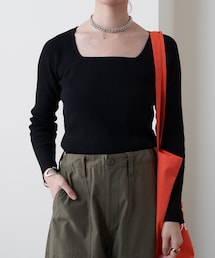 SHENERY | スクエアネックリブニット(ニット/セーター)