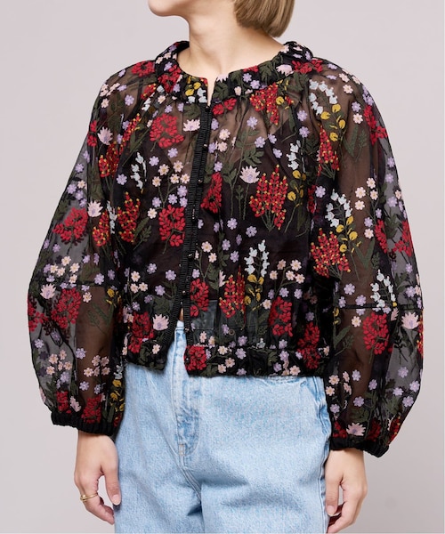 新品☆IENA☆ IENA LA BOUCLE かすりクロス刺繍ジャケット 新品☆IENA☆ IENA LA BOUCLE かすりクロス刺繍ジャケット