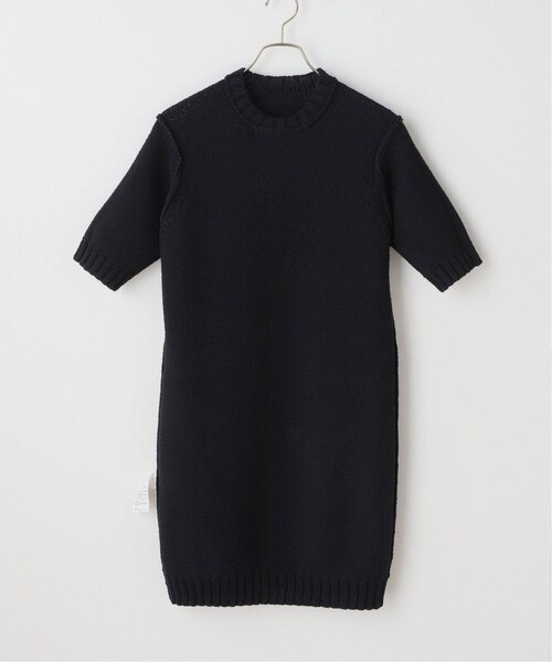 AURALEE COTTON LILY-YARN KNIT MINI半袖ワンピ rennes — Auralee | Cotton Lily Yarn Mini Dress in Dark Navy