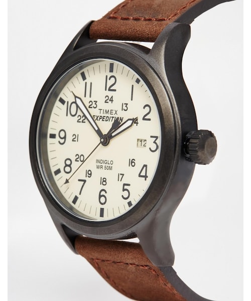 TIMEX（タイメックス）の「Timex Originals Suede Strap Watch（アナログ腕時計・メンズ・brown）」の3枚目の写真