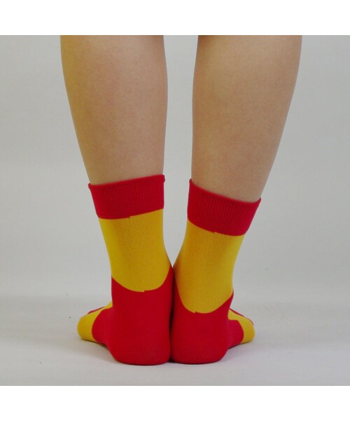 diddlediddle（ディドルディドル）の「SHOP別注カラー LET'S GO SOCKS / 32 RED YELLOW（ソックス/靴下・その他）」の4枚目の写真