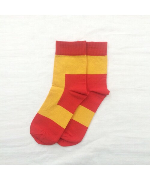 diddlediddle（ディドルディドル）の「SHOP別注カラー LET'S GO SOCKS / 32 RED YELLOW（ソックス/靴下・その他）」の5枚目の写真