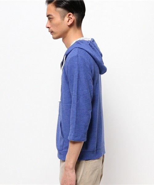 UNION STATION（ユニオンステーション）の「七分カットパーカー（パーカー・メンズ・ホワイト/ブルー/ネイビー・MEDIUM/LARGE/LL）」の5枚目の写真